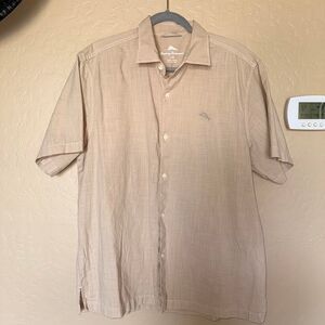 Tommy-bahama Men's Tan and Cream Shirt